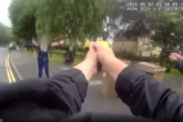 Moment armed police fire taser as 'man with knife' spotted near school