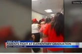 Children scream 'stop' as primary school graduation turns into brawl between parents