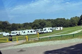 Travellers set up camp on family park ahead of sunny weekend