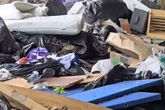 Horrendous fly-tipping forces pedestrians into path of traffic