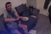 Moment man arrested for shining laser into helicopter during missing person hunt