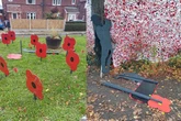 Yobs trash Midlands Remembrance Day war memorial as police launch probe