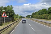 Major A-road closes near M6 Toll as vehicle set alight