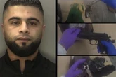 Moment armed police stop Audi carrying loaded guns hidden in footwell