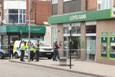 Two rushed to hospital after car smashes into Lloyds Bank in Erdington