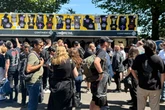 Hundreds of fans queue outside Villa Park Stadium the day before Black Sabbath gig