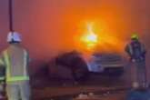 Stratford Road Foodworld fire first video as store and car go up in flames