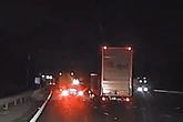 Moment M6 drink-driver caught weaving across lanes and nearly crashing with lorries