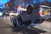 Car flips on busy Walsall road with one taken to hospital