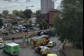 Lorry overturns at Hockley Circus roundabout live as road blocked