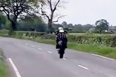 Watch as 'reckless' biker films himself reaching 100mph while performing stunts in frightening footage