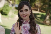 Netflix Emily in Paris cast campaign for a crossover episode with iconic show