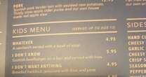 Restaurant praised for genius kids' menu that takes the stress out of family dining outRestaurants