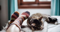 Only puzzle fans with sharpest eyesight can spot two cats snuggled in bed
