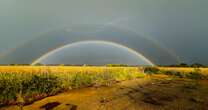 'Once in a lifetime' photo shows moment double rainbow is hit by lightning