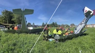 Samolot runął w ziemię wbijając się dziobem w grunt