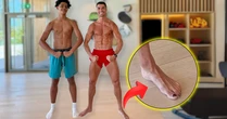 Nem os músculos, nem o cabelo: pé de Cristiano Ronaldo rouba a cena em foto do jogador com filho mais velho por detalhe curioso