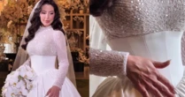 Vestido de noiva com 26 m de seda italiana, buquê de orquídeas e mais: o look de casamento da ex-'BBB' Laís Caldas em união com Gustavo Marsengo