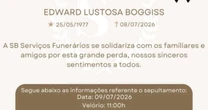 Filha e viúva surgem devastadas em despedida de Edward Boggiss após luta contra o câncer