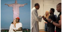 Saiba por que Vini Jr. e Virginia visitaram o Cristo Redentor e receberam a bênção de um padre