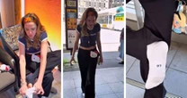 Luciana Gimenez testa limpeza de Tóquio andando de meia na rua; veja resultado