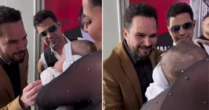 Luciano Camargo conhece a sobrinha, filha de Zezé e Graciele, após 5 meses
