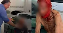 Idoso em situação de rua tem cabelos e barba pintados de vermelho por empresário em troca de roupas