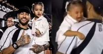 VÍDEO: Filha de Neymar fica aos prantos após ser atingida na cabeça durante jogo
