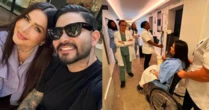 À espera do bebê, Yudi Tamashiro registra momento com esposa antes do parto: 'Não é boneco'