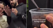 Caio Castro experimenta 'formiga suada' com a namorada