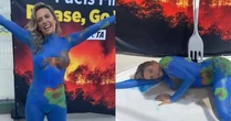 Luísa Mell pinta o corpo em protesto durante a COP 30: 'Seja vegano'