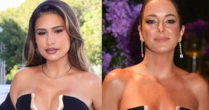 Quem vestiu melhor? Ticiane Pinheiro repete vestido com decote profundo usado por Simone Mendes no Grammy Latino. Veja fotos!