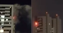 Incêndio atinge prédio no Recife e morador usa lanterna do celular para pedir socorro