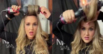 Escova modeladora pega fogo e queima cabelo de cantora antes de show em Sergipe; veja vídeo