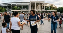 Escolas de Belo Horizonte promovem ação contra trabalho infantil perto da Arena MRV
