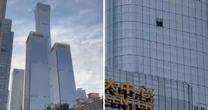 Avião de pequeno porte bate em arranha-céu mais alto de Pequim, na China