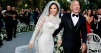 Jornal italiano revela sumiço de vestido de noiva de Lauren Sánchez em casamento com Jeff Bezos