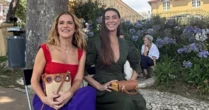 Mônica Martelli e Ingrid Guimarães saem só de biquíni na rua para enfrentar calor na Espanha