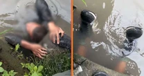 Vídeo: Adolescente tenta se esconder da polícia em esgoto mas é apreendido com arma e drogas em PE