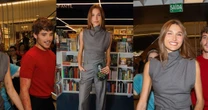 Sasha Meneghel prova o poder da alfaiataria monocromática em look cinza no lançamento de livro do pai, Luciano Szafir