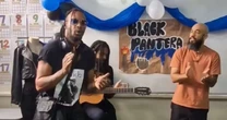 Black Pantera visita alunos que fizeram trabalho escolar sobre a banda