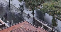 Chuva deixa ruas de Santos (SP) embaixo d'água; frio deve ficar mais intenso