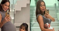 Inacreditável! Maíra Cardi exibe antes e depois do corpo após uma semana do parto