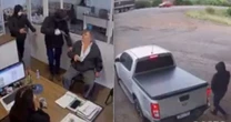 Vídeo: Ladrões invadem empresa e fogem com caminhonete em 34 segundos no RS