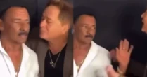 Que? Cantor Leonardo beija humorista ao vivo e recebe xingamento: 'Vá se lascar...'