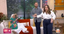 Tati Machado pede para Fafá de Belém sentar em sofá do Mais Você e leva resposta