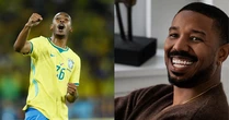 Ator vencedor do Oscar, Michael B. Jordan reage a gol de Rayan na vitória do Brasil contra o Panamá