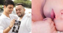 Lucas Rangel e marido exibem fotos inéditas da filha recém-nascida: 'Perfeição'