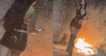 Bia Miranda parte para cima da ex de Gato Preto e taca fogo em roupas do funkeiro