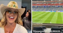 Virginia chega antes ao estádio para curtir camarote de luxo